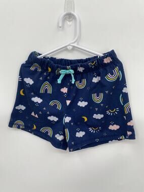 Eddie Bauer Kids Navy Blue Rainbow Sleep Shorts Elastic Waist S 7/8